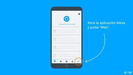 Abra la aplicación de Alexa en su dispositivo móvil y pulse “Más” abajo a la derecha.