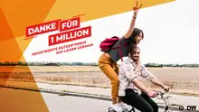 DEUTSCHKURSE | Learn German | eine Million registrierte Nutzerinnen | Keyvisual | responsiv