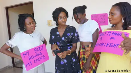 Women in Ghana participate in an event raising awareness on sexual and reproductive rights.