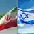 Bendera za Iran (kushoto) na Israel