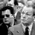 Канцлер ФРГ Вилли Брандт, а за его спиной - шпион "штази" Гюнтер Гийом (в темных очках) в апреле 1974 года